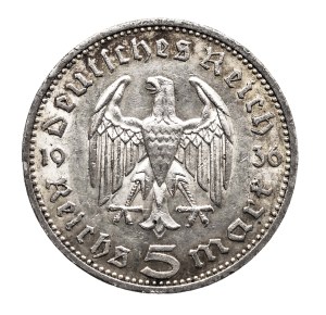 Germany, Third Reich, 5 Marks 1936 A, Hindenburg.