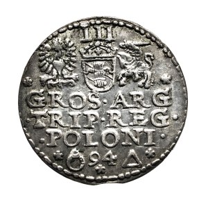 Poland, Sigismund III Vasa, trojak 1594, Malbork