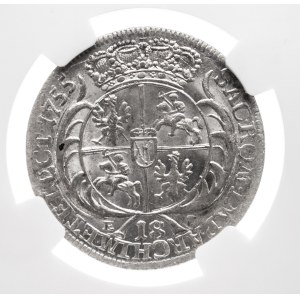 Polska, August III, Ort koronny 1755, Lipsk, mniejsze popiersie