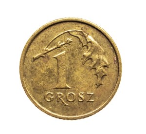 Poland, the Republic since 1989, 1 penny 1998, almost full reverse