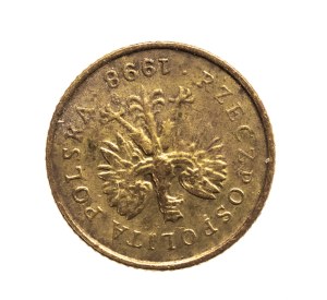 Poland, the Republic since 1989, 1 penny 1998, almost full reverse