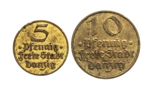 Free City of Danzig, set: 5 and 10 fenig 1932