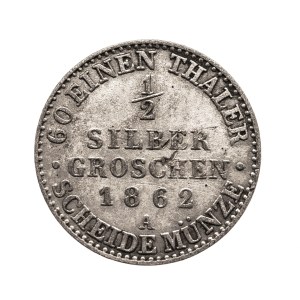 Niemcy, Prusy, Wilhelm I, 1/2 grosza srebrnego 1862 A, Berlin