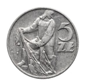 Poland, PRL, 5 zloty 1971, Rybak, Warsaw