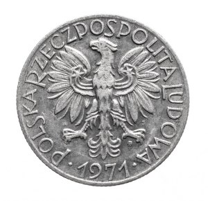 Poland, PRL, 5 zloty 1971, Rybak, Warsaw