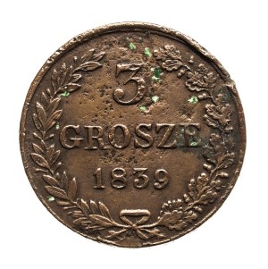 Kingdom of Poland, Nicholas I, 3 pennies 1839, Warsaw