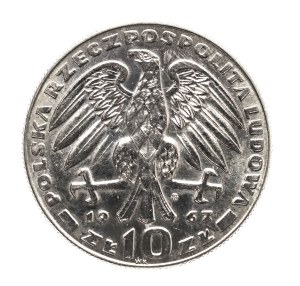 Poland, People's Republic of Poland, 10 gold 1967, Świerczewski - in cap - nickel sample