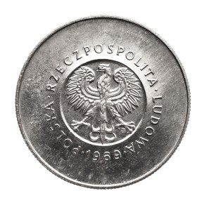 Poland, People's Republic of Poland, 10 gold 1969, 25th anniversary of the People's Republic of Poland, large inscriptions - nickel sample