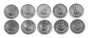 Poland, PRL, set of 10 pennies 1969, 10 pieces