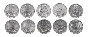 Poland, communist Poland, set of 10 pennies 1973, 10 pieces