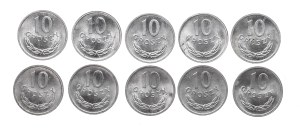 Poland, communist Poland, set of 10 pennies 1974, 10 pieces