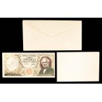 SOLIDARITY, facsimile of the 100,000 lira bill, 40th Anniversary of the Battle of Monte Cassino. Two commemorative envelopes included free of charge.