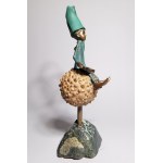 Pawel Erazmus, Little reader in a cap with a pom-pom (Bronze, height 41 cm).