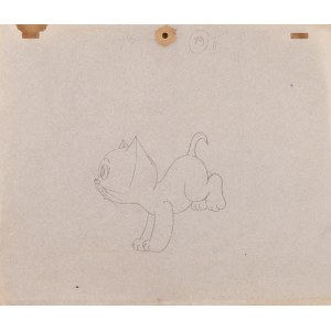 Julitta KARWOWSKA-WNUCZAK (geb. 1935), Katze Filemon - Vorbereitungszeichnung für das Märchen Die Abenteuer der Katze Filemon, 1970er Jahre