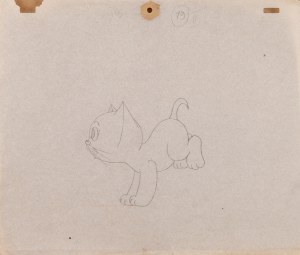Julitta KARWOWSKA-WNUCZAK (ur. 1935), Kot Filemon - rysunek przygotowawczy do bajki Przygody Kota Filemona, lata 1970-te