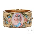 Enamel bracelet with image of a woman, 2nd half of 19th century.