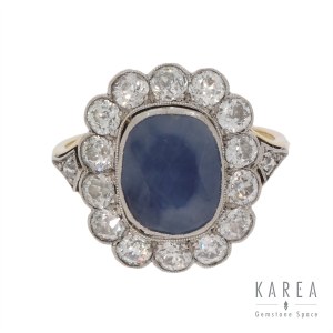 Ring with sapphire and diamonds, Warsaw, 1921-1931.