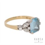Ring with aquamarine, contemporary
