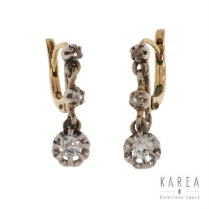 Diamond earrings, France?, early 20th century.