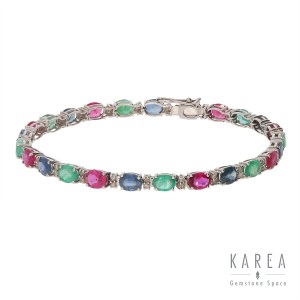 Tennis bracelet with gemstones, contemporary