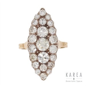 Marquiseförmiger Ring mit Diamanten, Zwischenkriegszeit