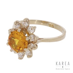 Citrine and diamond ring, France, 2nd half of 20th century.
