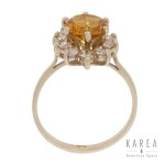 Citrine and diamond ring, France, 2nd half of 20th century.