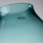 Krosno Glassworks Krosno, Sea green vase, early 21st century.