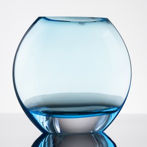 Krosno Glassworks Krosno, Turquoise vase, early 21st century.