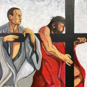 Robert Krężlak, Cyrenejczyk - autoportret z Jezusem, 2023