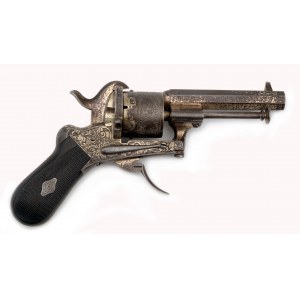 Luxusní revolver syst . Lefaucheux, August Francotte, dekorovaný Johannem Springerem, Vídeň