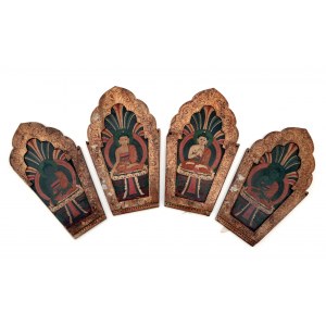 Čtyři panely z buddhistické rituální koruny
