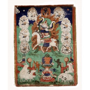 Cakli zobrazující bohyni Palden Lhamo