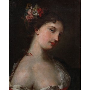 Rosalba Carriera - Kruh (1675-1757), Portrét mladej dámy - Alegória jari