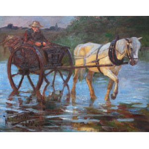 Umělec neurčen (19./20. století), Kočár tažený koňmi