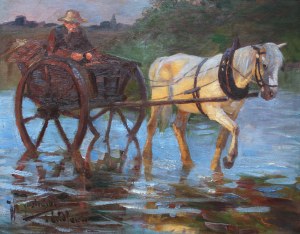 Artist unspecified (19th/20th century), Horse-drawn carriage