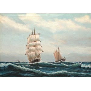 Fredrik Ernlund (1879-1957), Sailing ships at sea