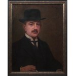 Damazy Kotowski (1861 Piotrków Trybunalski - 1943 Poznań), Portret mężczyzny w kapeluszu, 1913 r.