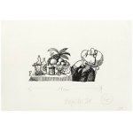 Jerzy Flisak (1930 Warszawa - 2008 tamże), Przy stole, ilustracja do Szpilek nr 31