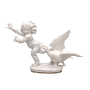 Figurine of a child with a goose