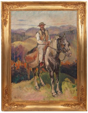Fryderyk Pautsch (1887 Delatyn - 1950 Kraków), Góral na koniu