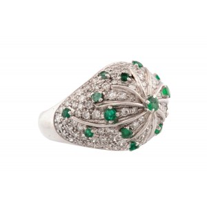 Ring with emeralds and diamonds 2nd half of 20th century.
