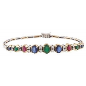 Bracelet with colored gemstones contemporary