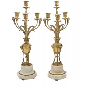 Pair of candelabra in Louis XVI style, France, 2nd half of 19th century.