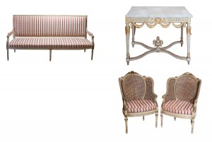 Louis XVI style furniture set, B.Stern factory, Brussels mid-19th century.