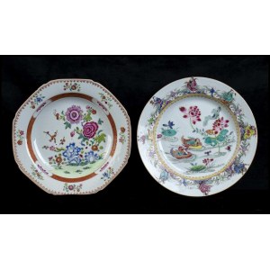 TWO ‘FAMILLE ROSE’ PORCELAIN DISHES China, Qing dynasty, mid 18th century