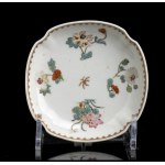 A POLYCHROME ENAMELLED PORCELAIN CUP AND SAUCER China, Qing dynasty, Qianlong period
