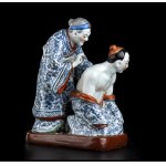 A POLYCHROME ENAMELLED PORCELAIN GROUP WITH YUE FEI AND HIS MOTHER China, 20th century