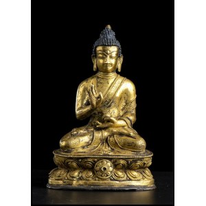 A GILT BRONZE BUDDHA Sino-Tibetan, 19th-20th century