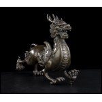 A BRONZE MYTHOLOGICAL ANIMAL China, 19th-20th century